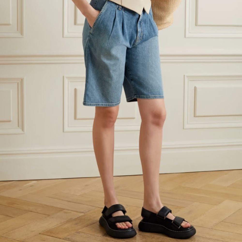 Nili Lotan Julie Bermuda Blue Denim Women's Shorts NWT  SZ 29